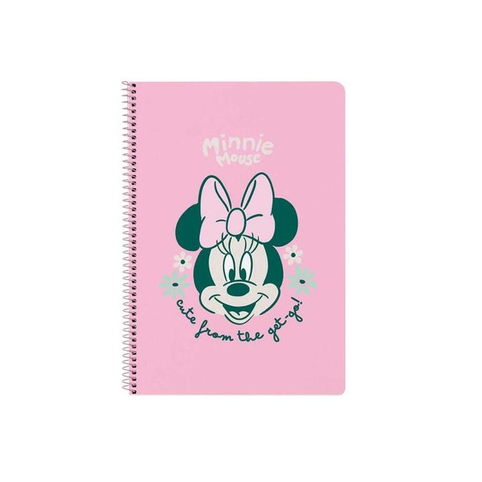 Safta Minnie Mouse Minty Libreta Con Espiral - Formato Folio - 80 Hojas De Papel 80g/M2 - Cuadriculas 4x4mm - Tapas