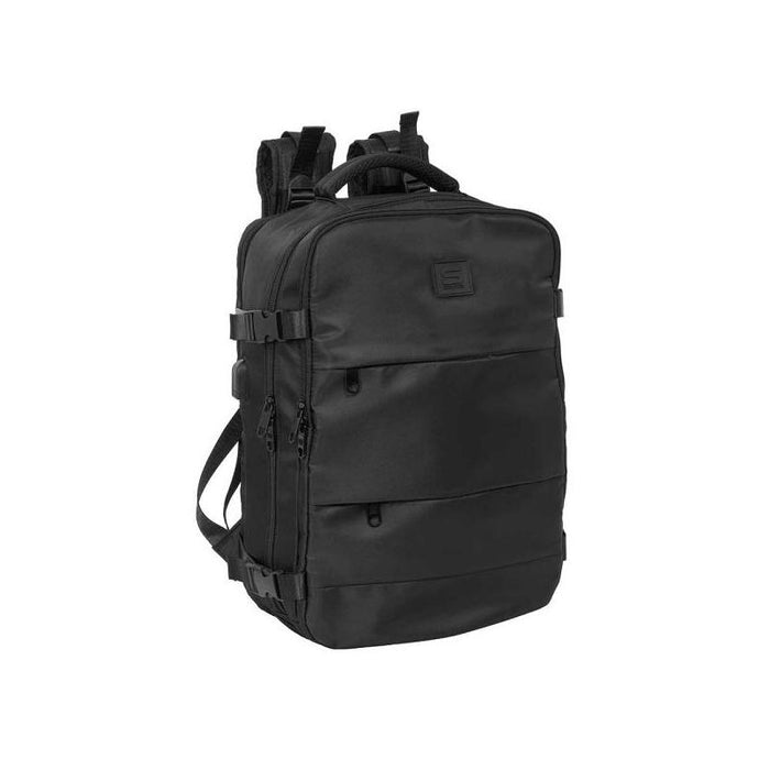 Safta Mochila De Cabina - Bolsillo Para Portatil Hasta 15.6" - Conector Usb - Portabotellas - Zapatillero - Cinta Para