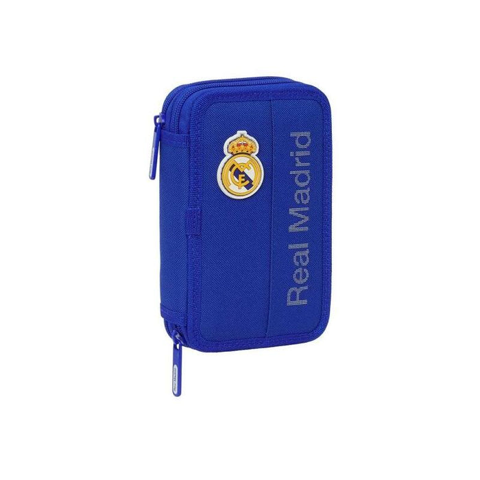 Safta Real Madrid Plumier De 2 Pisos - 29 Piezas - 1l - Goma - Lapiz - Boligrafos - Sacapuntas - 10 Colores - 14