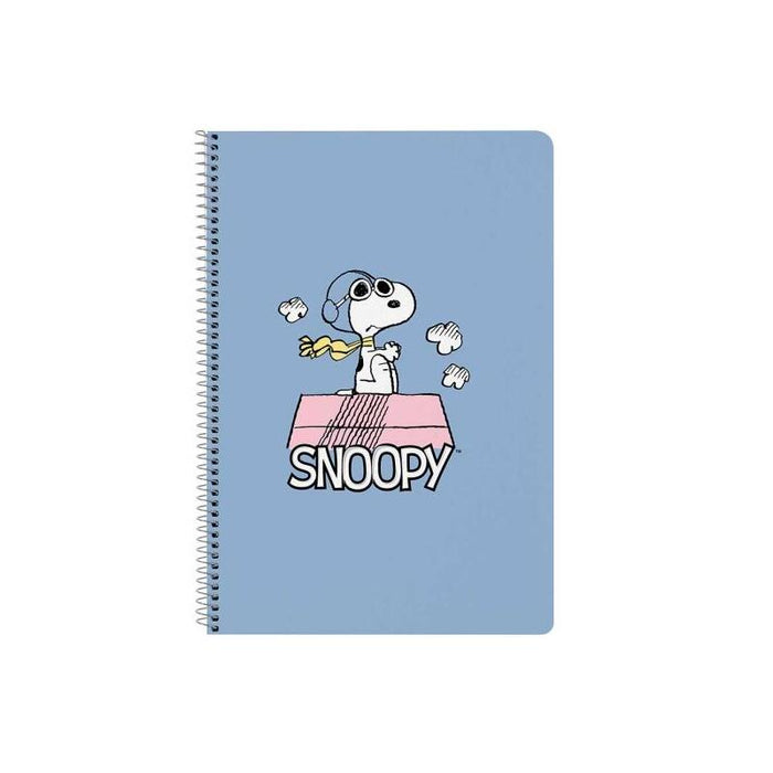 Safta Snoopy Libreta Con Espiral - Formato Folio - 80 Hojas De Papel 80g/M2 - Cuadriculas 4x4mm - Tapa Dura Decorada -