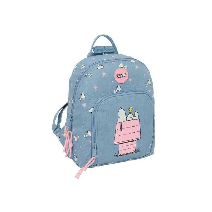 Safta Snoopy Mini Mochila - Bolsillo Frontal - Tirador Doble - Bolsillo Interior - Bolsillo Trasero Seguro - Hombreras