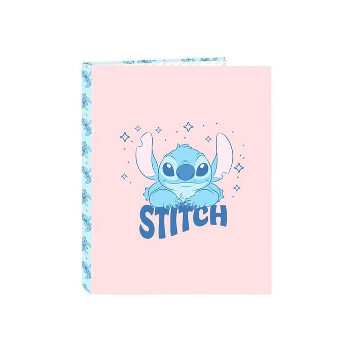 Safta Stitch Ohana Carpeta Con 4 Anillas 25mm - Tapas Duras Forradas - Formato Folio - Ligera Y Compacta - 265x40x330mm