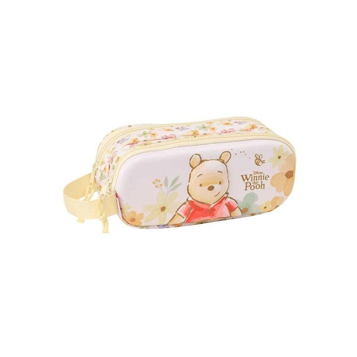 Safta Winnie The Pooh Portatodo 3d - 2 Compartimentos Con Cremallera - Asa Lateral - Capacidad 1l - 21x8x6cm - Color