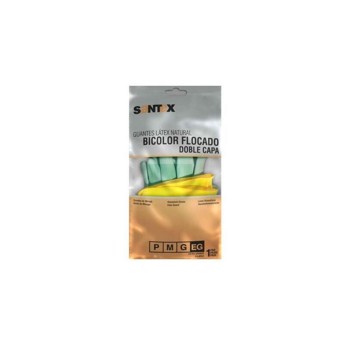 Santex Guantes De Latex Talla M - Doble Capa - Interior Algodon Flocado - Palma Y Dedos Texturizados - Conforme (Ue)
