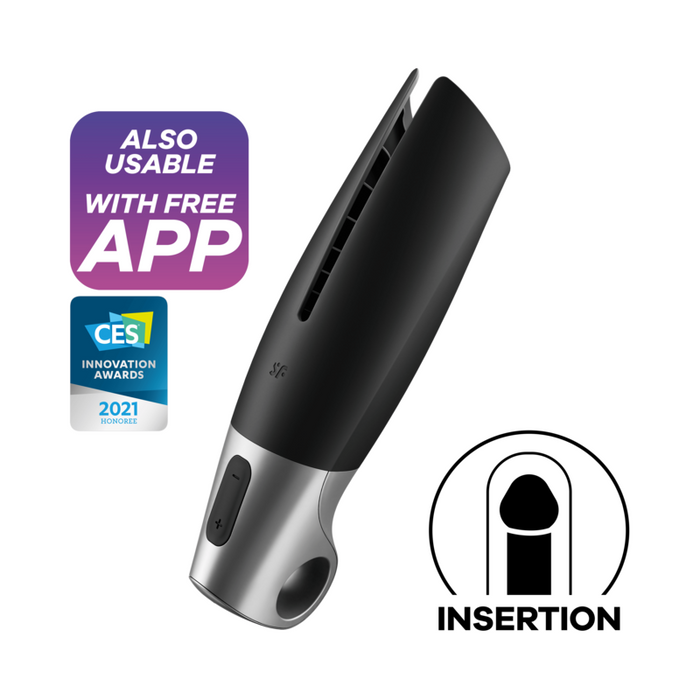 Satisfyer Power Masturbator - Negro Y Plata