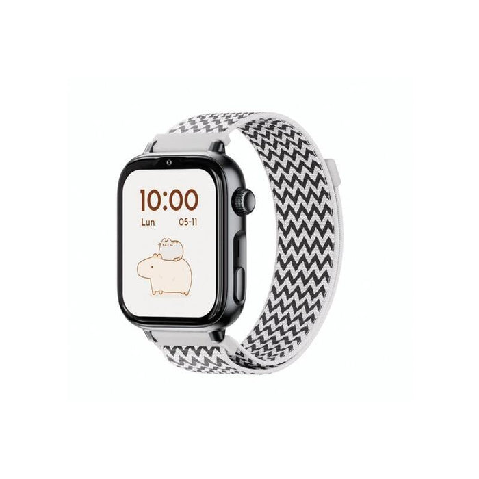 Savefamily Reloj Inteligente Infantil Savewatch Plus 2 - Pantalla Amoled - Carcasa Negra - Correa Tela Zigzag