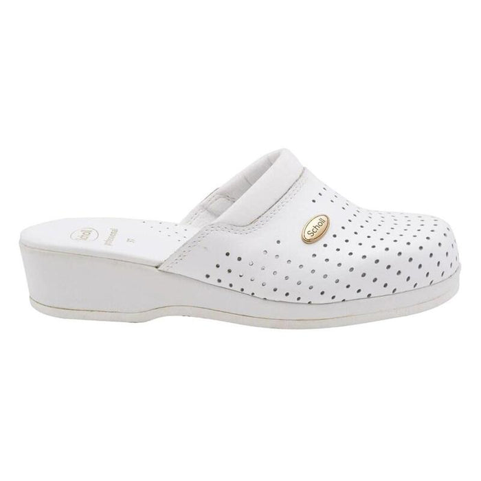 Scholl Clog Backguard - Zuecos Blancos De Mujer, Talla 38