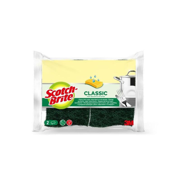 Scotch-Brite Classic Pack De 2 Estropajos De Cocina - Celulosa - Verde Oscuro