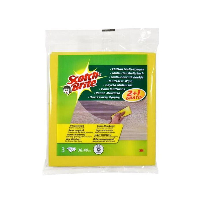 Scotch-Brite Pack De 3 Bayetas Multiusos - Promocion 2 + 1 Gratis - Amarillo