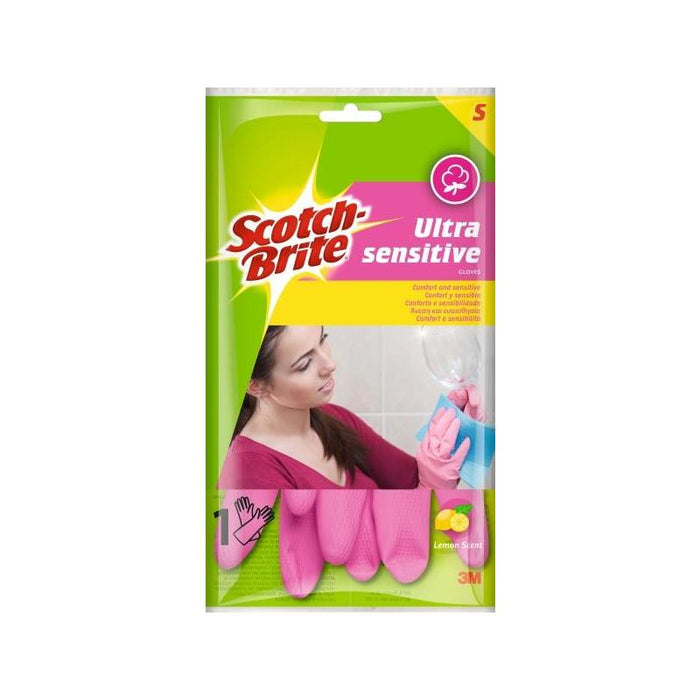 Scotch-Brite Ultra-Sensitive Guantes Multiuso - Talla S - Perfumados - Rosa