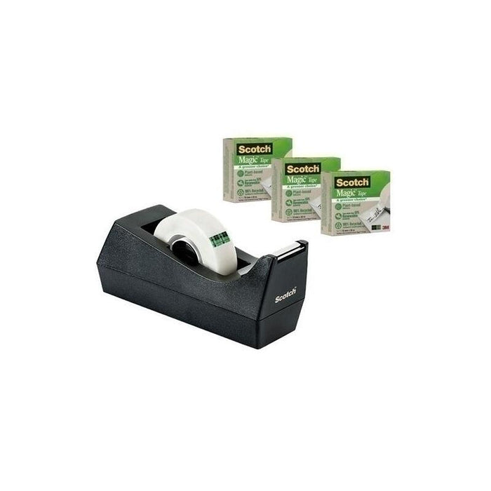 Scotch Dispensador Portarrollos Scotch C38 Negro + 3 Cinta Magica 900