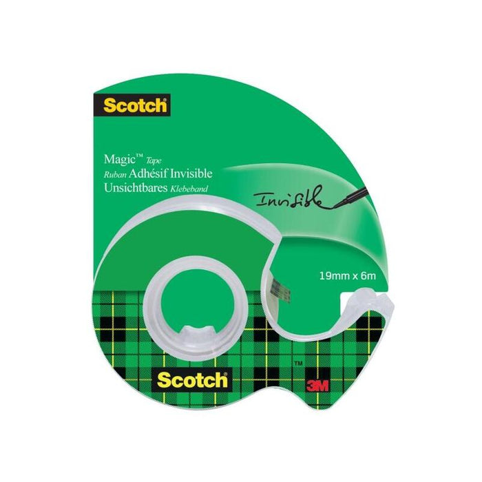 Scotch Magic Cinta Adhesiva Invisible 19mm X 6m - Incluye Dispensador - Transparente