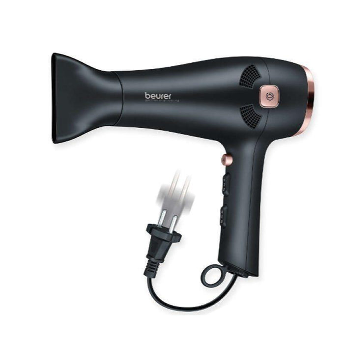 Secador De Pelo Beurer Hc-55 2000w 3 Niveles De Calor 2 Velocidades Boquilla Estrecha Difusor Recogecables