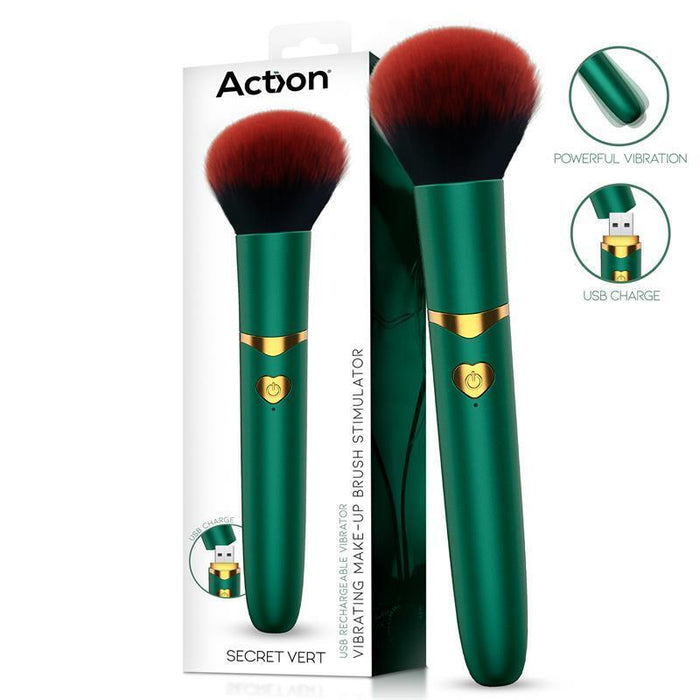 Secret Vert Estimulador Brocha De Maquillaje Con Vibración Verde