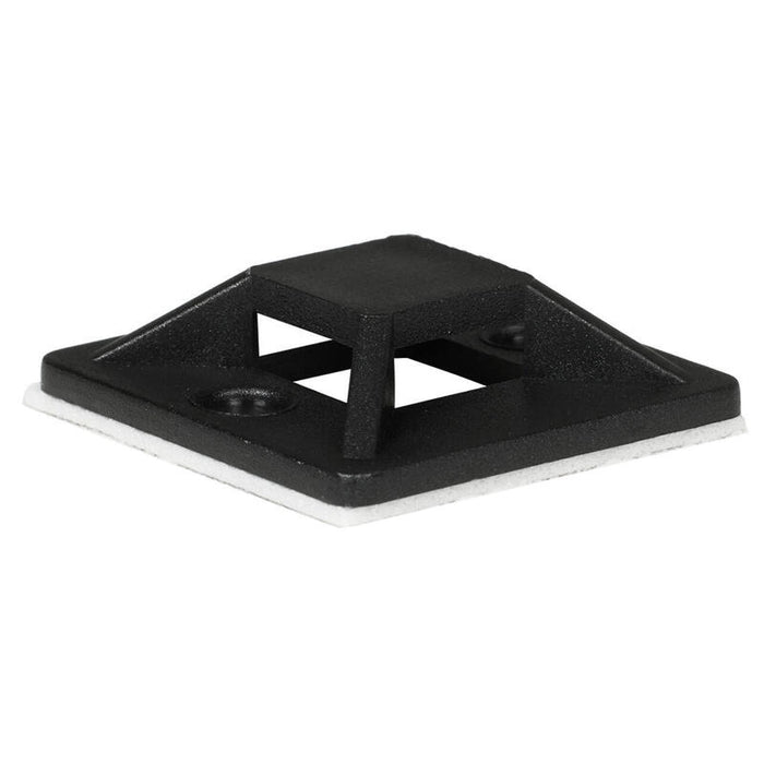 Self Adhesive Cable Clips  25mm X 25mm Black 50pcs In A
