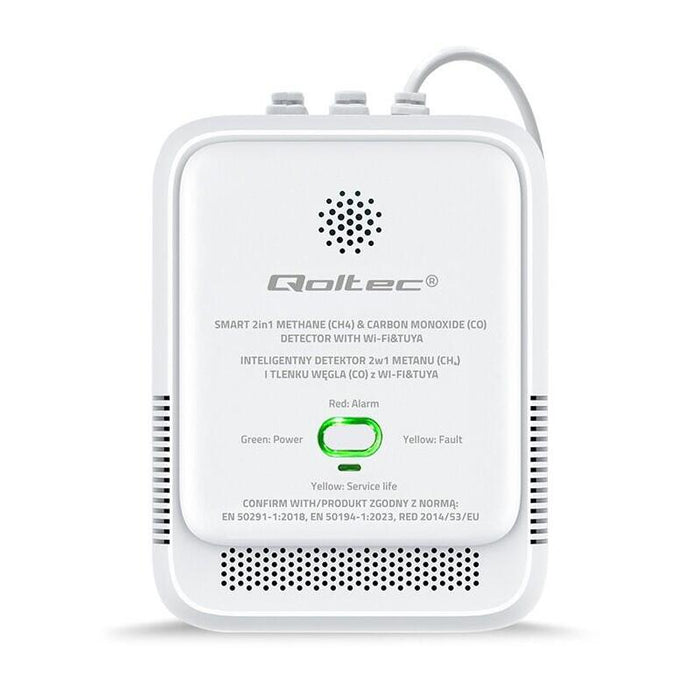 Sensor Wycieku Gazu Ziemnego Y Tlenku Carbón (Czadu) Tuya Wi-Fi Alarm 85db Led