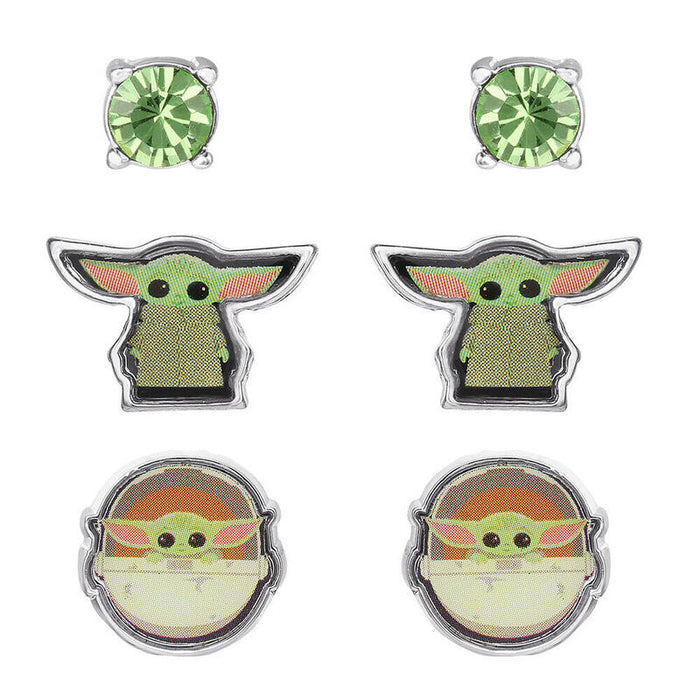 Set 3 Pares De Pendientes Baby Yoda Star Wars