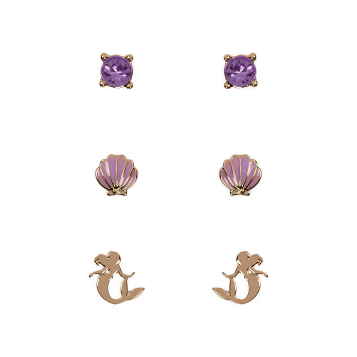 Set 3 Pares De Pendientes La Sirenita Disney