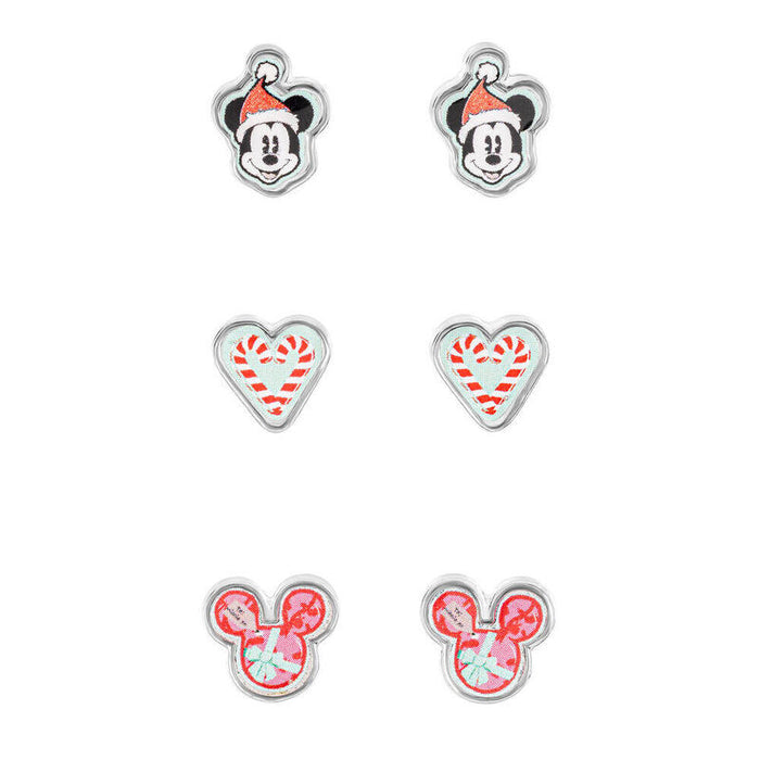 Set 3 Pares De Pendientes Navidad Mickey Disney