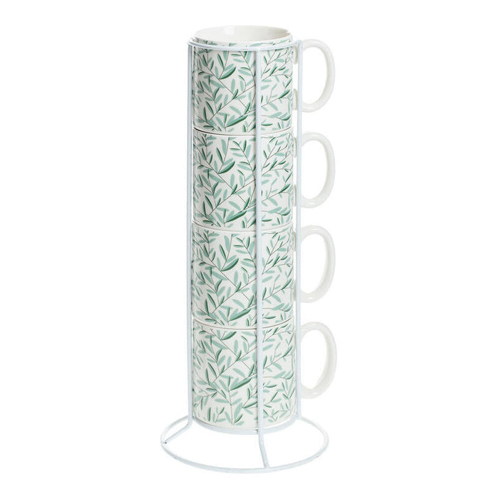 Set 4 Tazas Modelo "Mug On Rack" Colores Surtidos