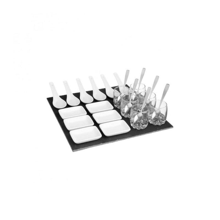 Set Aperitivo 25 Piezas Con Base De Pizarra