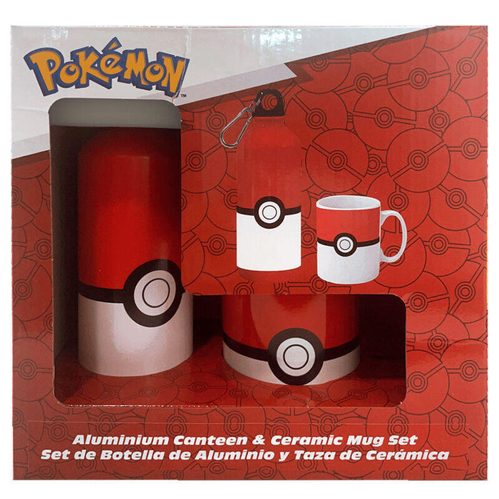 Set Cantimplora Aluminio + Taza Ceramica Pokemon