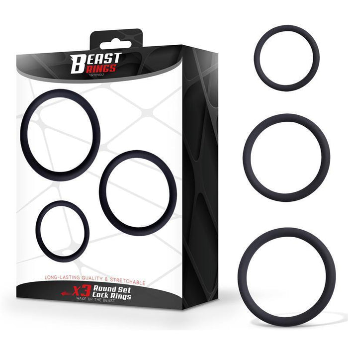 Set De 3 Anillos Para El Pene Silicona S, M Y L