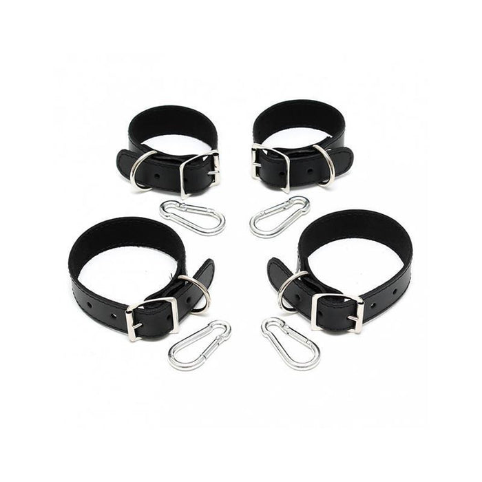 Set Esposas Para Manos Y Pies Cuero 2.5cm