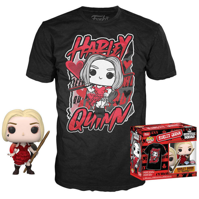 Set Figura Pop & Tee Dc Comics Escuadron Suicida Harley Quinn Talla S