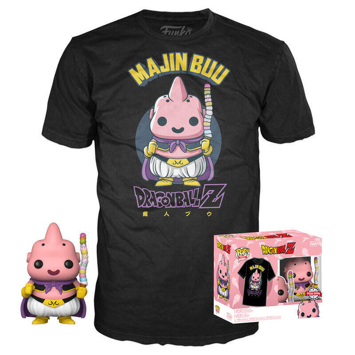 Set Figura Pop & Tee Dragon Ball Z Majin Buu Exclusive Talla Xl