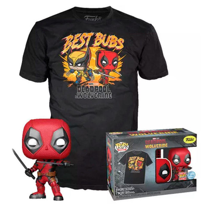Set Figura Pop & Tee Marvel Deadpool & Wolverine Talla S