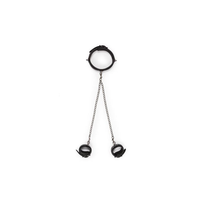 Set Ligaduras Collar Y Esposas Para Tobillos Negro