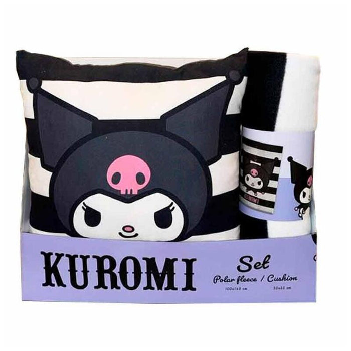 Set Manta Polar + Cojin Kuromi Hello Kitty