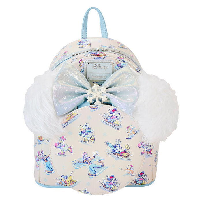 Set Mochila + Diadema Orejas Winter Wonderland Mickey And Friends Disney Loungefly 26cm