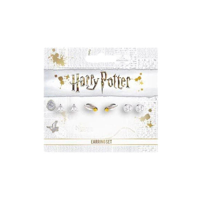 Set Pendientes Deathly Hallows Golden Snitch Platform Harry Potter