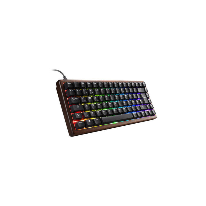 Sharkoon Skiller Sgk50 S3 Wood Pbt, Teclado Gaming Madera/Negro, Distribución Fr, Gateron G Pro 3.0 Amarillo 4044951042722