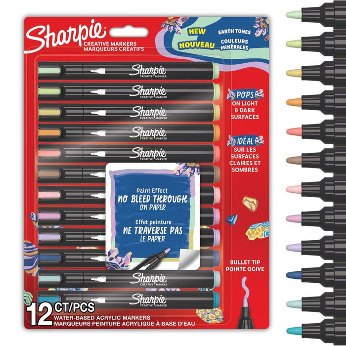 Sharpie Kreativmarker Punta Redonda Acrílico Erd Colores 12er Blister
