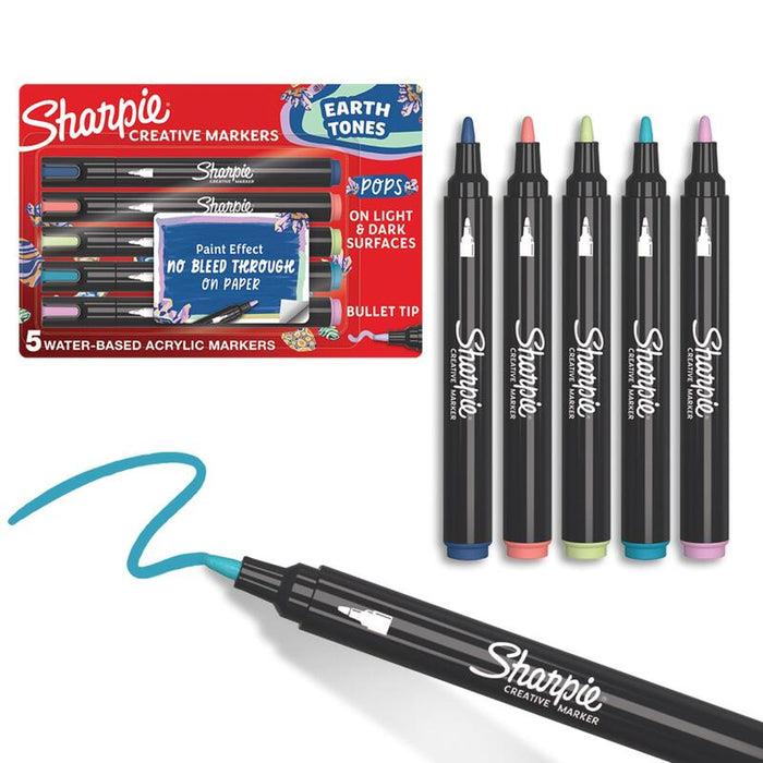 Sharpie Kreativmarker Punta Redonda Acrílico Erd Colores 5er Blister