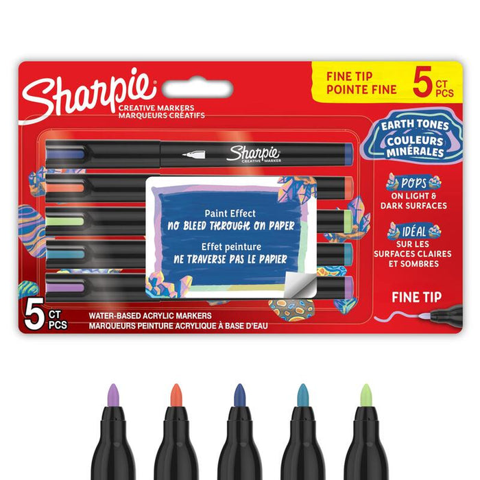Sharpie Kreativmarker Punta Redonda Fein Acrílico Erd Colores 5er Blister