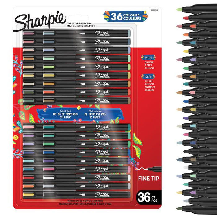 Sharpie Kreativmarker Punta Redonda Fein Acrílico Versch.Farb 36er Blister