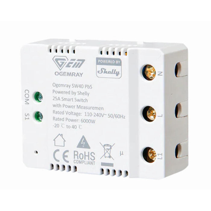 Shelly Pbs Ogemray Smart Relay 25a, Relé Blanco Shelly_pbs_sw40