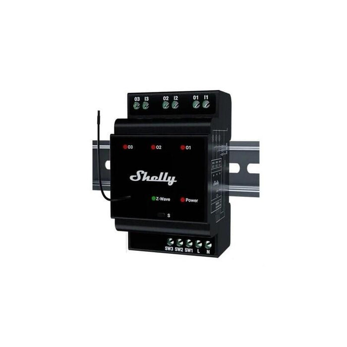 Shelly Qubino Wave Pro 3 3-Kanalowy Przekaznik Na Szyne Din Z-Wave