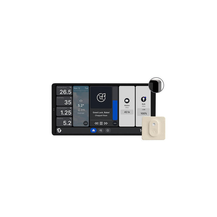 Shelly Wall Display X2 Silver + Blu H&T, Panel De Control Plateado Shelly_wdx2_ht_bundle_w