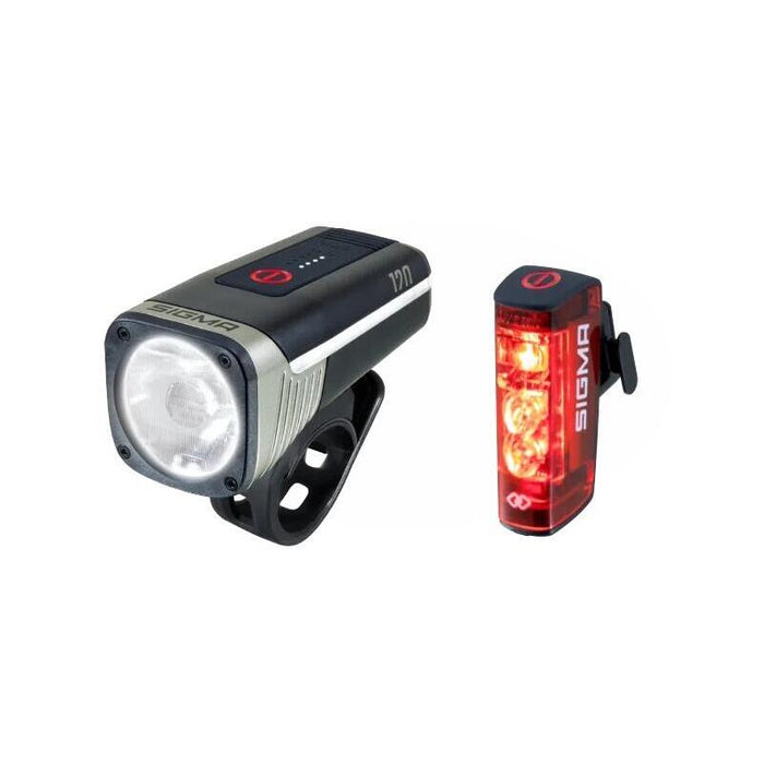 Sigma Aura 120 Link Luz De La Parte Delantera + Luz Trasera Hiro 50 Link
