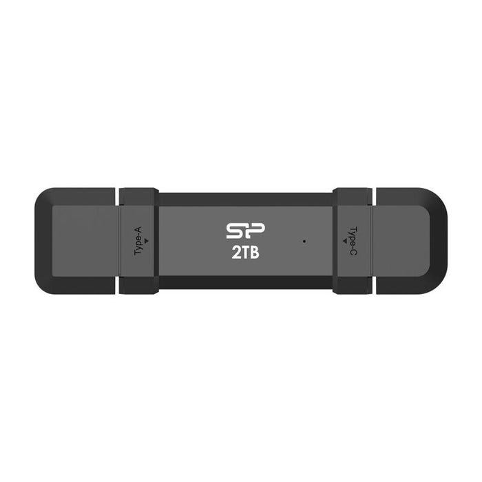 Silicon Power Ds72 Dual Usb-C Usb 3.2 Gen 2 Portable External Ssd, 2tb, Black