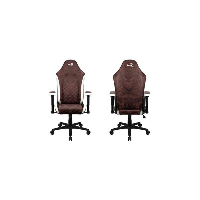 Silla Aerocool Crown Aerosuede (Marron/Blanco)