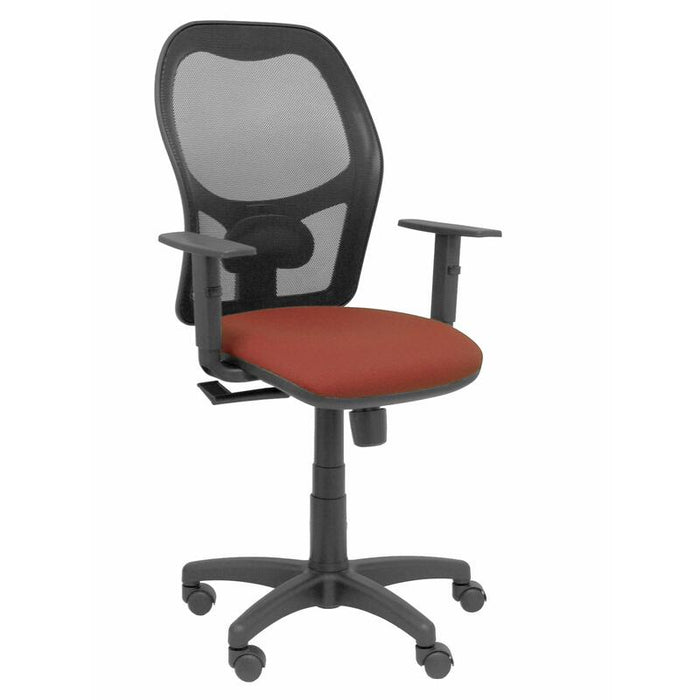 Silla Alocen Malla Negra Asiento Bali Marron Brazo
