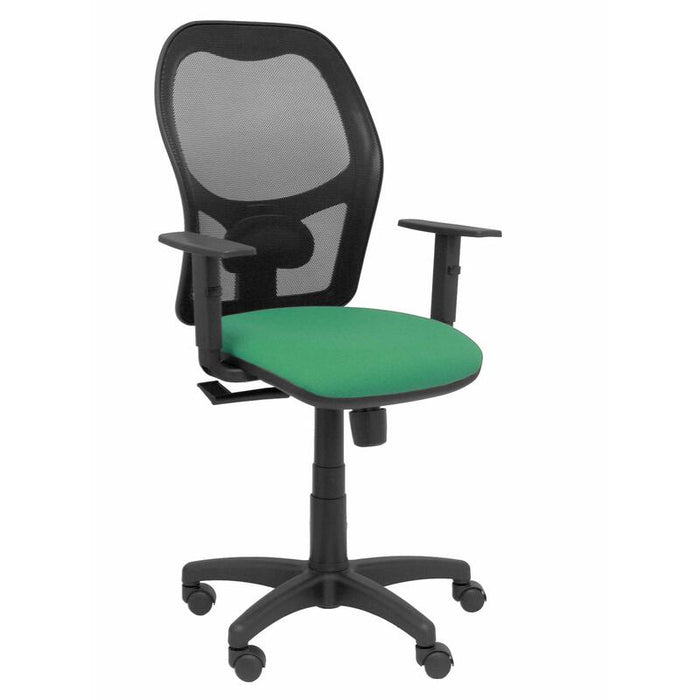 Silla Alocen Malla Negra Asiento Bali Verde Brazos