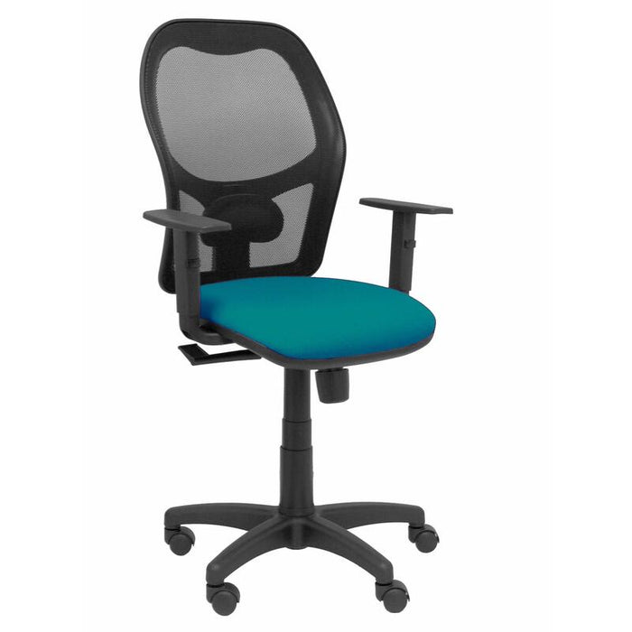 Silla Alocen Malla Negra Asiento Bali Verde Brazos