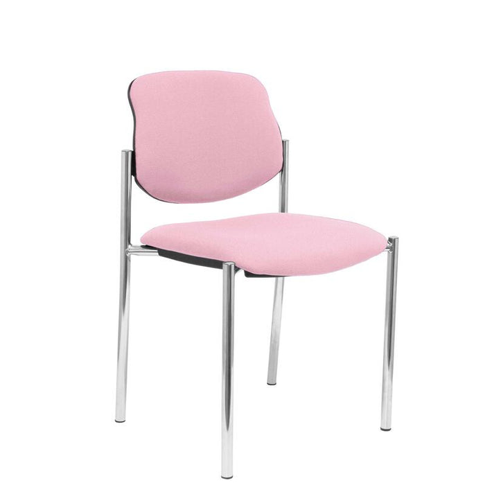 Silla Fija Villalgordo Bali Rosa Chasis Cromo